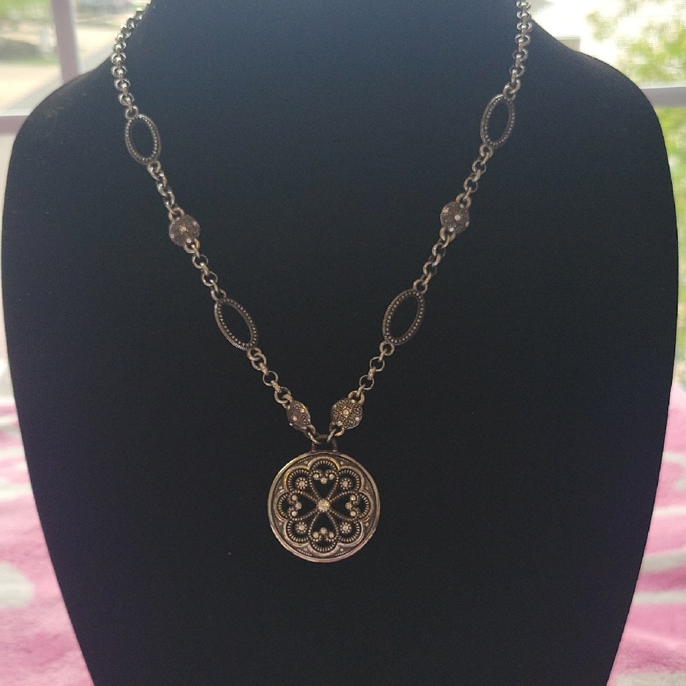 Brighton Silver Necklace with Intricate Pendant